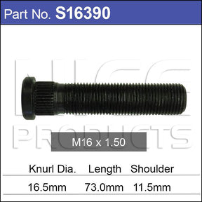 Long wheel stud S16390 - Nice Products | Universal Auto Spares