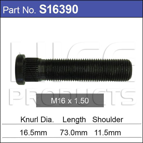Long wheel stud S16390 - Nice Products | Universal Auto Spares