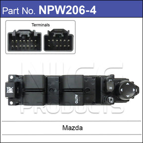 Power Window Switch NPW206-4 - Nice Products | Universal Auto Spares