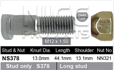 Stud & Nut NS378 - Nice Products | Universal Auto Spares