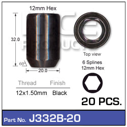 Lock Nuts 20+Key J332B-20 - Nice Products | Universal Auto Spares