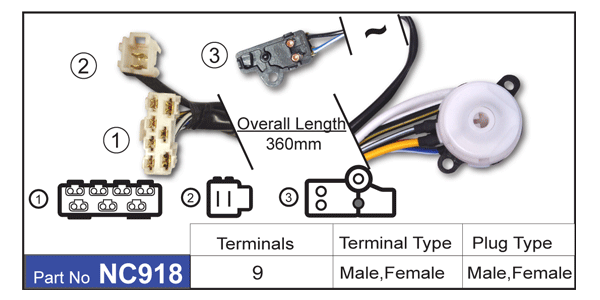 Ignition Switch NC918 - Nice Products | Universal Auto Spares