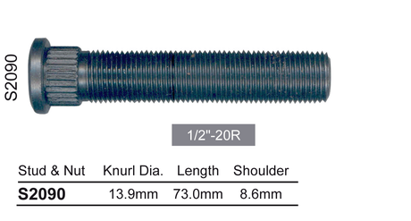 Long wheel stud S2090 - Nice Products | Universal Auto Spares