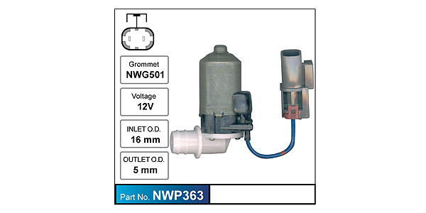 Washer Pump (NLA) NWP363 - Nice Products | Universal Auto Spares