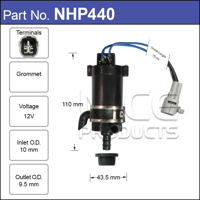 Headlamp Pump NHP440 - Nice Products | Universal Auto Spares