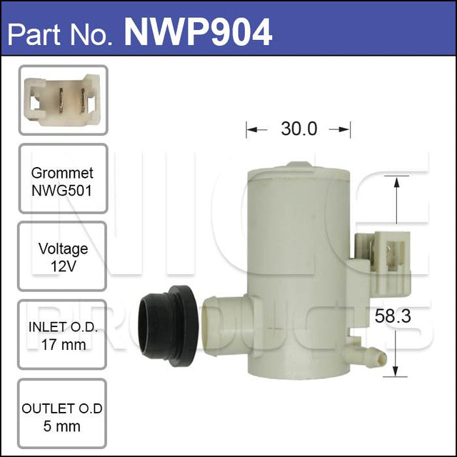 Washer Pump NWP904 - Nice Products | Universal Auto Spares