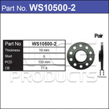 Hub Centric Wheel Spacers Pair WS10500-2 - Nice Products | Universal Auto Spares