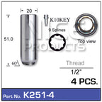 Lock nuts (4 pcs + key) K251-4 - Nice Products | Universal Auto Spares