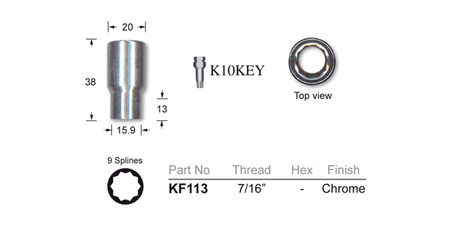 Chrome Nuts KF113 - Nice Products | Universal Auto Spares