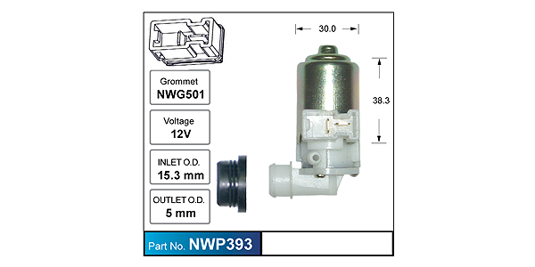 Washer Pump NWP393 - Nice Products | Universal Auto Spares