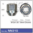 Wheel nut NN310 - Nice Products | Universal Auto Spares