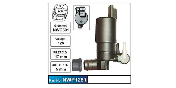 Washer Pump NWP1281 - Nice Products | Universal Auto Spares
