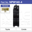 Power Window Switch NPW140-4 - Nice Products | Universal Auto Spares