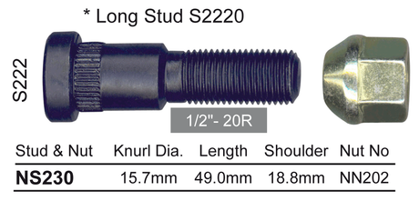Stud & Nut NS230 - Nice Products | Universal Auto Spares