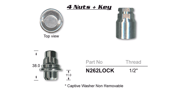 Lock Nuts (set of 4) N262LOCK - Nice Products | Universal Auto Spares
