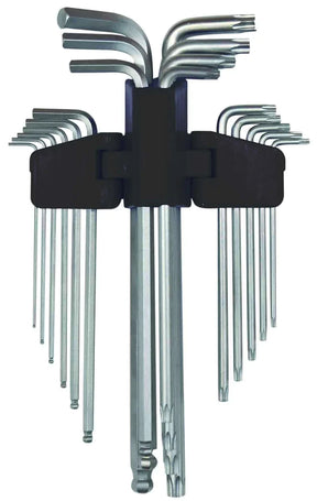 18 Pieces Extra Long Ball End Hex & Star Key Set - PKTool