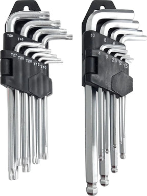18 Pieces Metric Ball End Hex & Tamper Proof Star Key Set - PKTool
