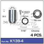 lock nuts (4 pcs + key) K139-4 - Nice Products | Universal Auto Spares
