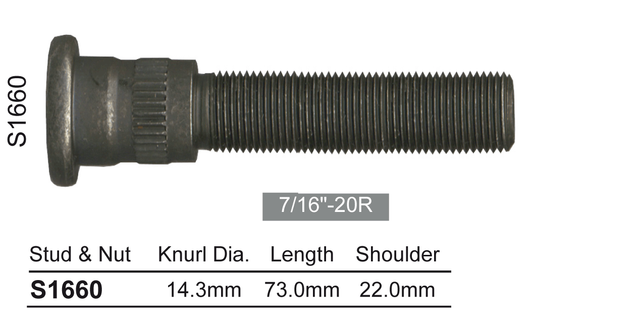 Long wheel stud S1660 - Nice Products | Universal Auto Spares