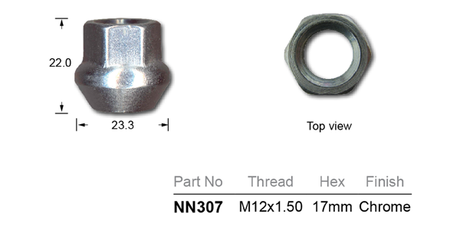 Wheel Nut NN307 - Nice Products | Universal Auto Spares
