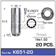 Lock Nuts PK20 K651-20 - Nice Products | Universal Auto Spares