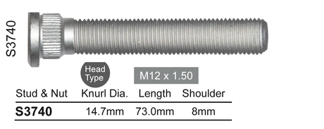 Long wheel stud S3740 - Nice Products | Universal Auto Spares
