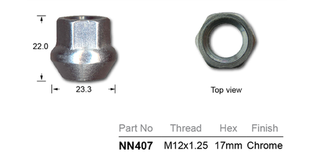 Wheel Nut NN407 - Nice Products | Universal Auto Spares