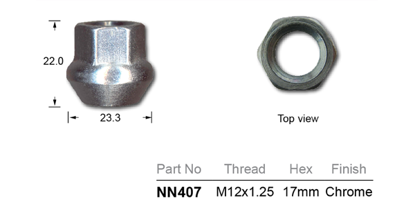 Wheel Nut NN407 - Nice Products | Universal Auto Spares