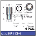 Chrome Nuts (set of 4) KF113-4 - Nice Products | Universal Auto Spares