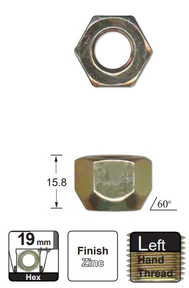 Wheel Nut L/H NN100L - Nice Products | Universal Auto Spares