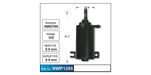 Washer pump NWP1286 - Nice Products | Universal Auto Spares