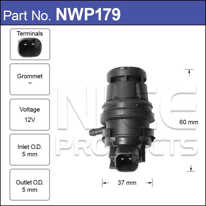 Washer Pump NWP179 - Nice Products | Universal Auto Spares