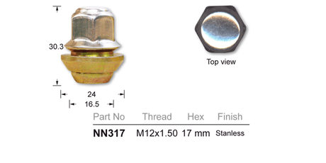 Wheel Nuts NN317 - Nice Products | Universal Auto Spares