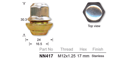 Wheel Nuts NN417 - Nice Products | Universal Auto Spares