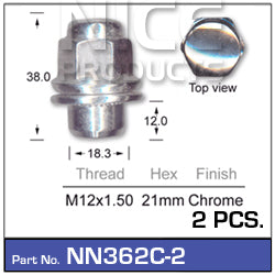 Wheel Nut NN362C-2 - Nice Products | Universal Auto Spares