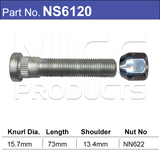 Long Stud & Nut NS6120 - Nice Products | Universal Auto Spares