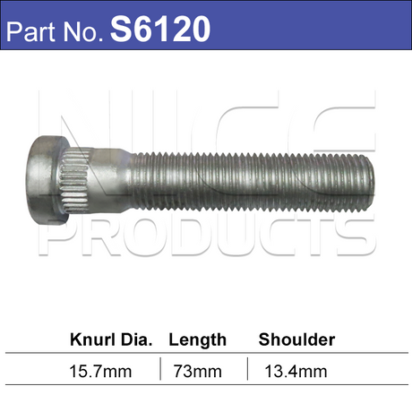 Long wheel stud S6120 - Nice Products | Universal Auto Spares