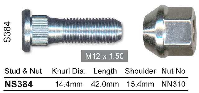 Stud & Nut NS384 - Nice Products | Universal Auto Spares