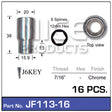 Chrome Nuts (set of 16 + Key) JF113-16 - Nice Products | Universal Auto Spares