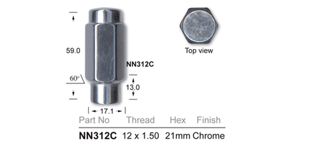 Wheel nut NN312C - Nice Products | Universal Auto Spares