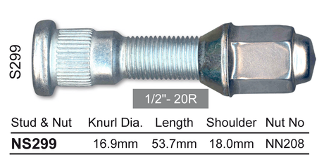 Stud & Nut NS299 - Nice Products | Universal Auto Spares