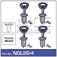 Door Lock set 4 NDL2G-4 - Nice Products | Universal Auto Spares