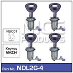 Door Lock set 4 NDL2G-4 - Nice Products | Universal Auto Spares
