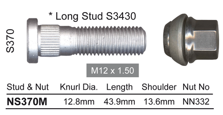 Stud & Nut NS370M - Nice Products | Universal Auto Spares