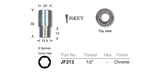 Chrome Nut Thread 1/2 JF213 - Nice Products | Universal Auto Spares
