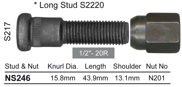 Stud & Nut NS246 - Nice Products | Universal Auto Spares