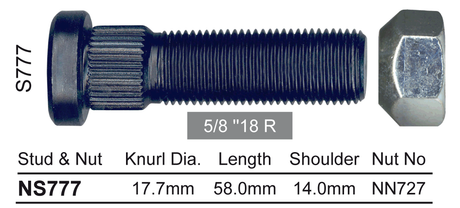 Stud & Nut NS777 - Nice Products | Universal Auto Spares