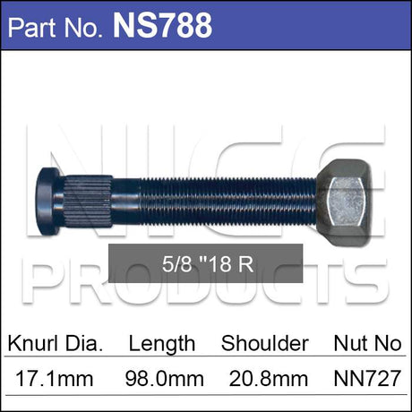 Stud & Nut NS788 - Nice Products | Universal Auto Spares
