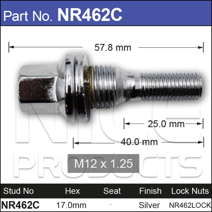 Wheel Bolt NR462C - Nice Products | Universal Auto Spares