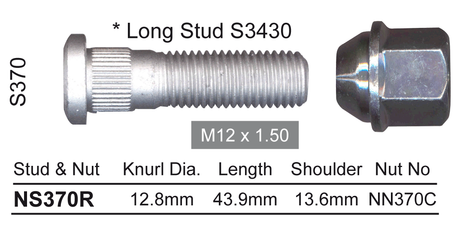 Wheel Stud NS370R - Nice Products | Universal Auto Spares